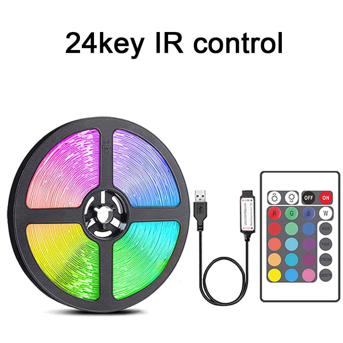 Farbwechselnde LED-Streifen mit Fernbedienung | USB-beleuchtete Akzente für Zuhause | 1–20 m | Farbzauber