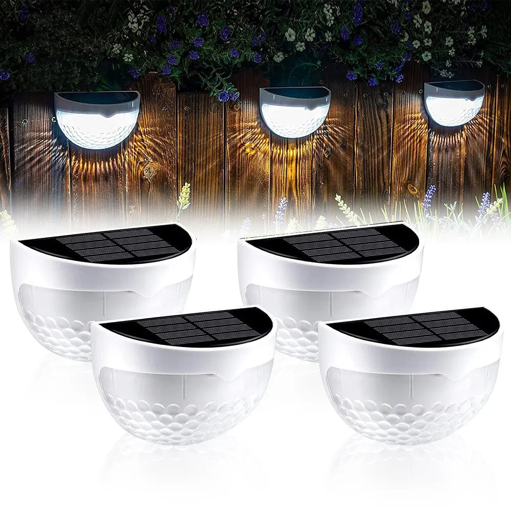Solare LED-Wandlampe für Außenbereiche | IP65 Wetterfest | Automatischer Lichtsensor | 6 LEDs | Perfekt für Garten und Zaun