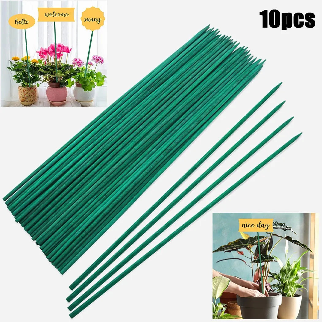 BambooPro Plant Supports 40 cm | Set of 10 | Green | Stability for Your Garden
