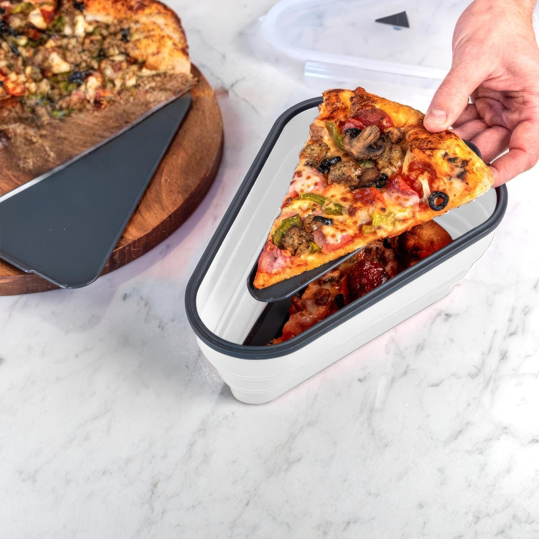 Smarte Silikon-Pizza-Box für eine einfache Aufbewahrung