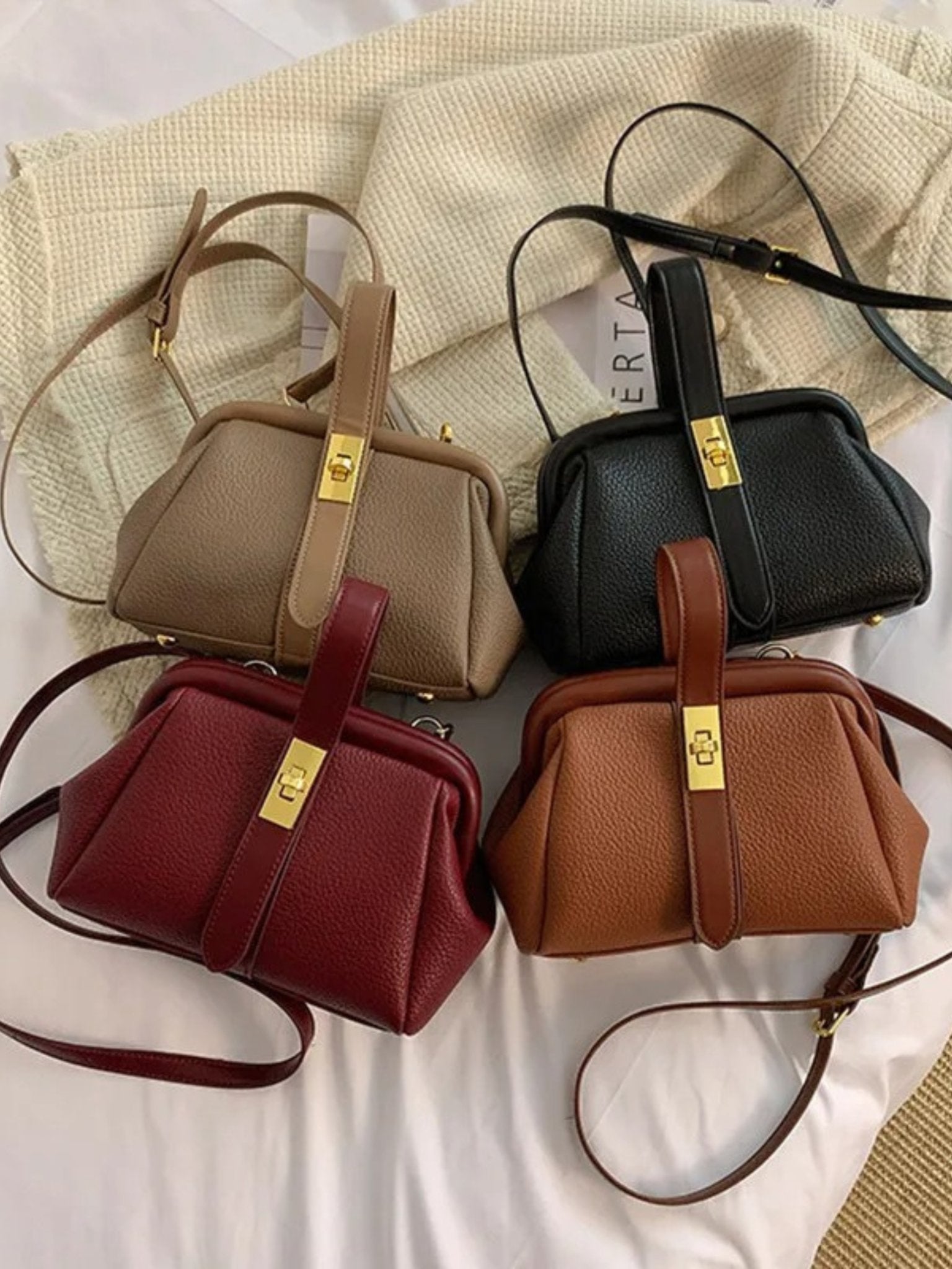 Elegante Ledertasche mit praktischem Schulterriemen
