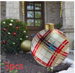Aufblasbarer Weihnachtsball für den Außenbereich 60 cm – Wetterfeste PVC-Dekoration