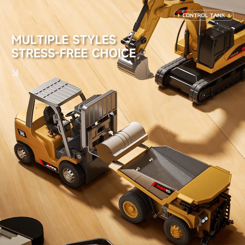 Creative Building Action: Mini RC Construction Vehicle Set