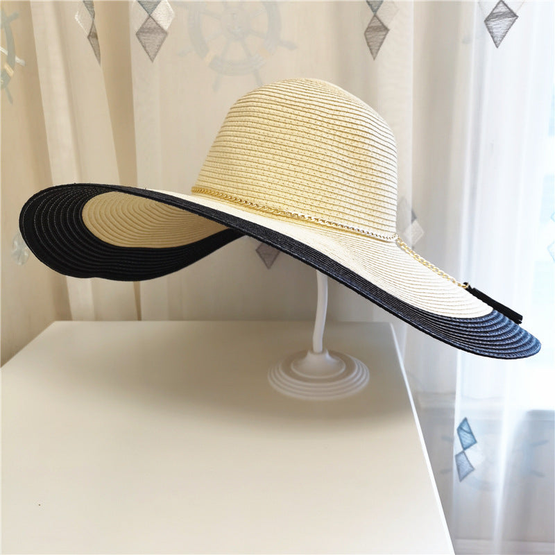 Schicker Sonnenhut mit breiter Krempe und UV-Schutz