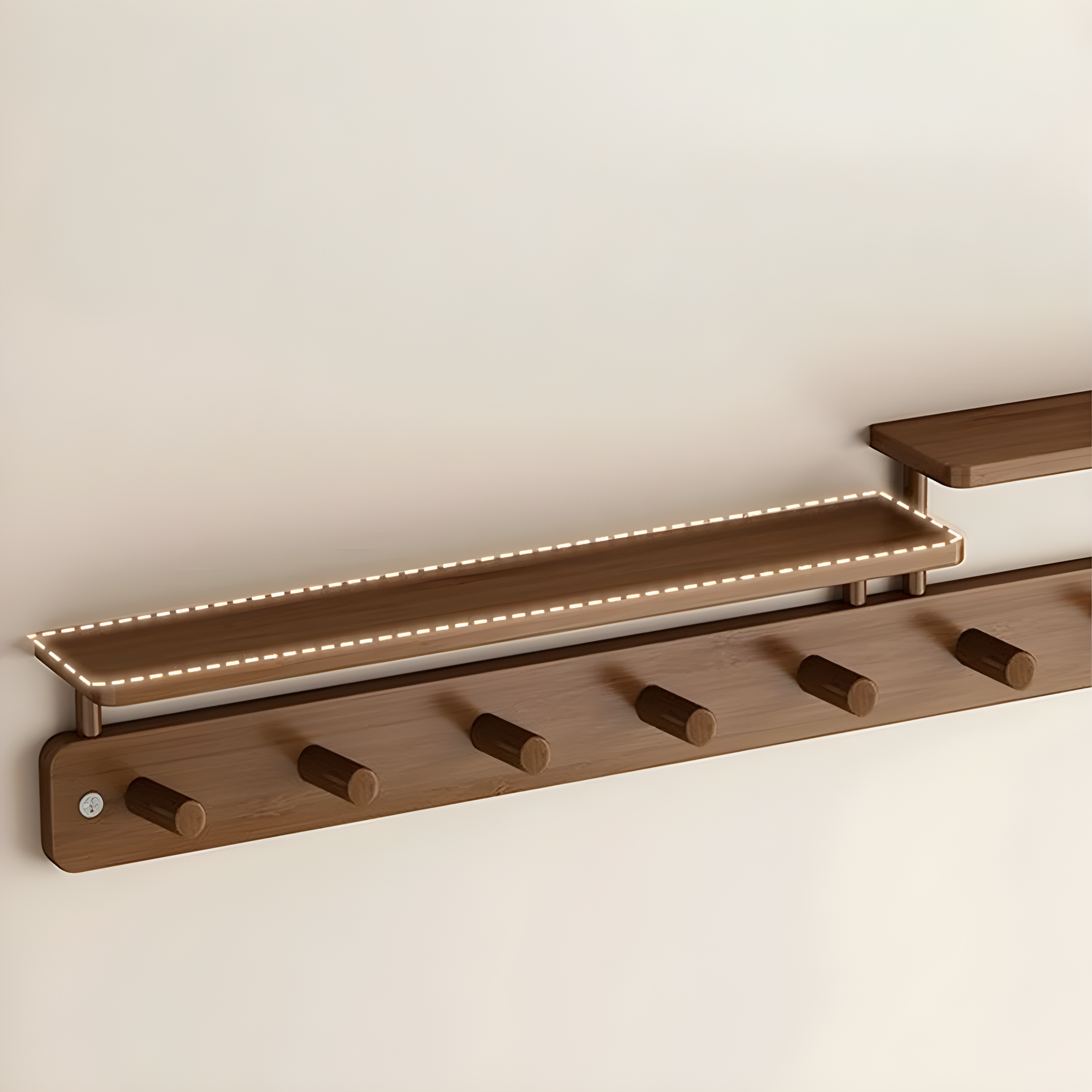 Modern wall coat rack with practical storage space