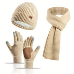 Gemütliches Winterset – Strickmütze, Schal und Handschuhe für Alle