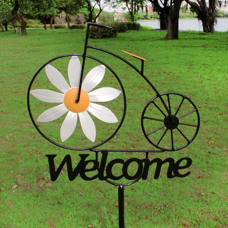 LUMENBLÜTE Garden Wind Spinner | Robust Metal Construction | Weather-Resistant | Creative Garden Decoration