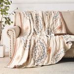 Boho Eleganz: Gemütliche Baumwoll-Wurfdecke für dein Zuhause