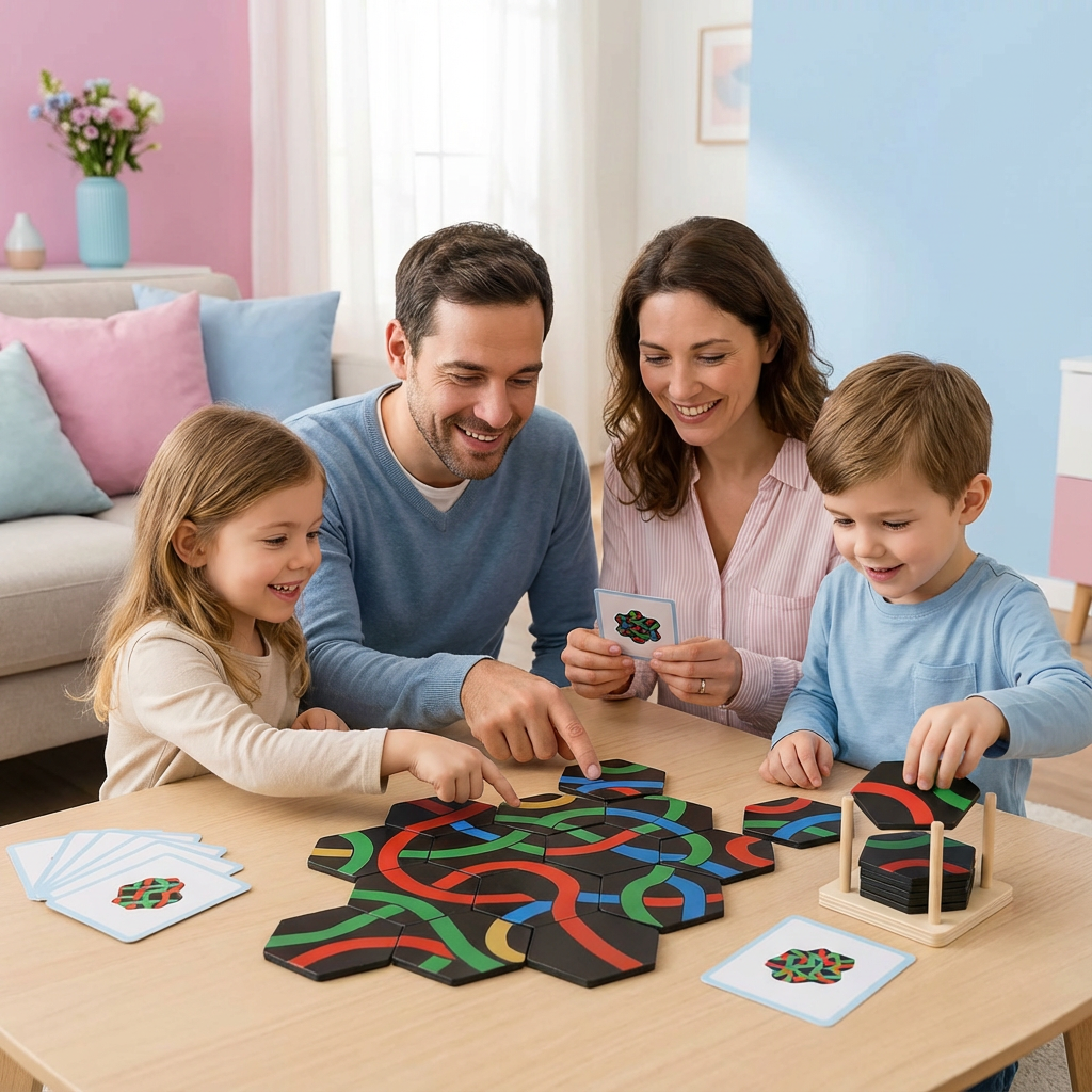 Pädagogisches Puzzle für Familien – Lernspiel mit Wegfindern