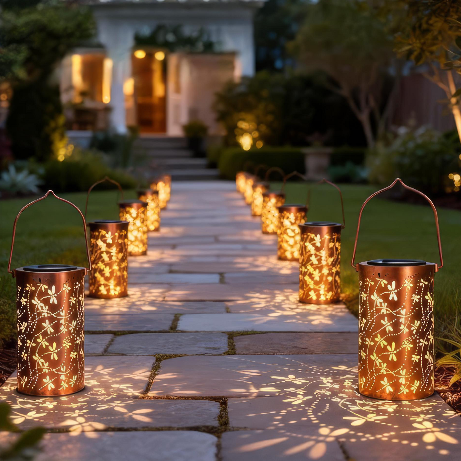 Shimmering Solar Lantern for Romantic Garden Evenings