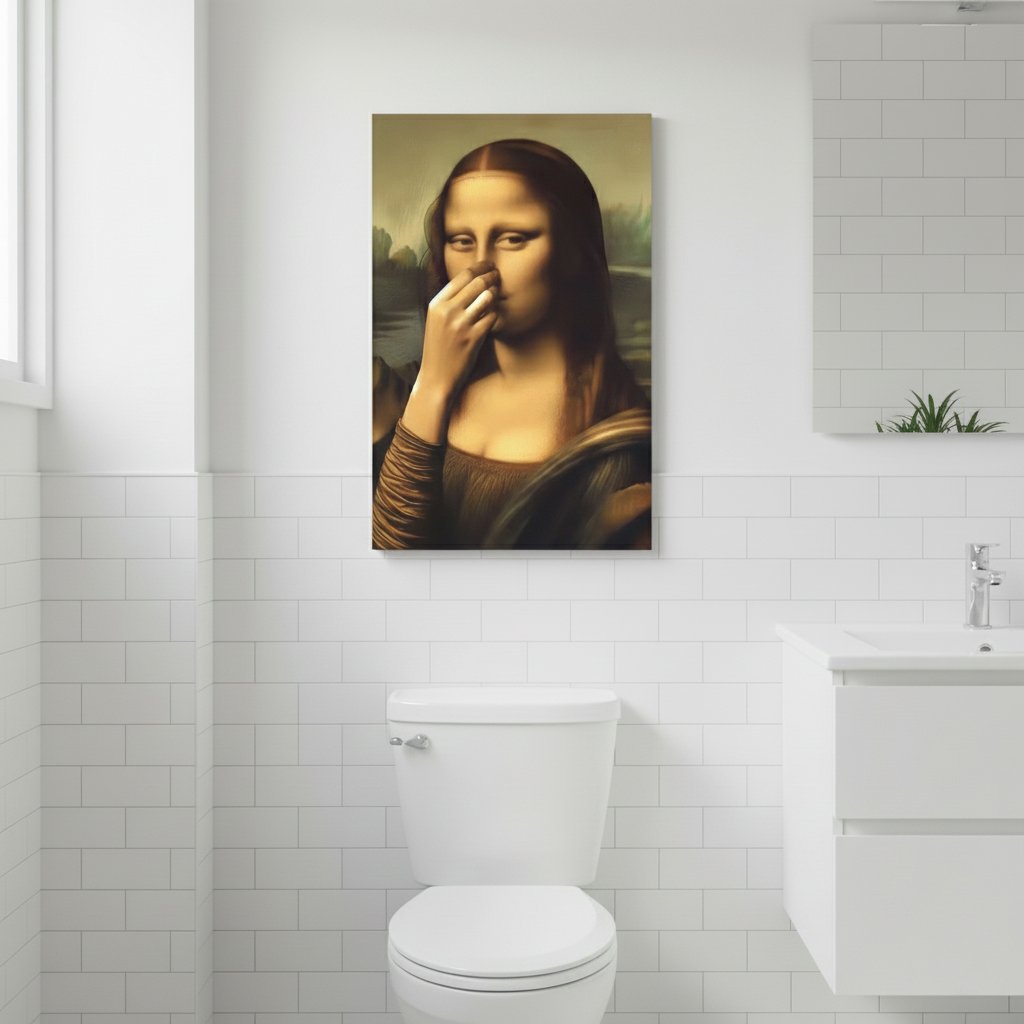 Witziger Leinwanddruck für das Badezimmer – Renaissance-Charme