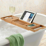 Bamboo Bathtub Tray with Adjustable Design for Spa Enjoyment