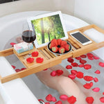 Bamboo Bathtub Tray with Adjustable Design for Spa Enjoyment