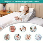Wedge Pillow with Adjustable Height for Back and Leg Support
