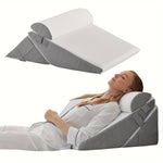 Wedge Pillow with Adjustable Height for Back and Leg Support