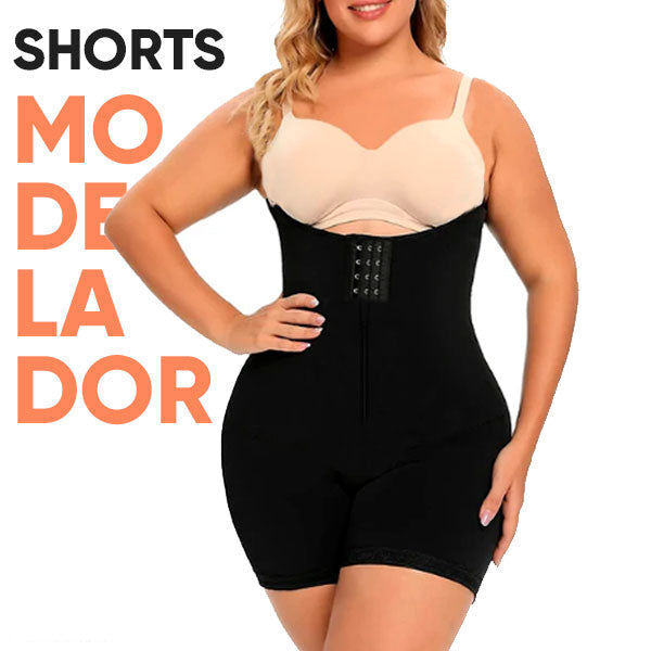 Stylish slim-fit shorts with body-shaping effect