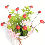 Vibrant Wooden Ladybugs for Your Garden | Set of 10