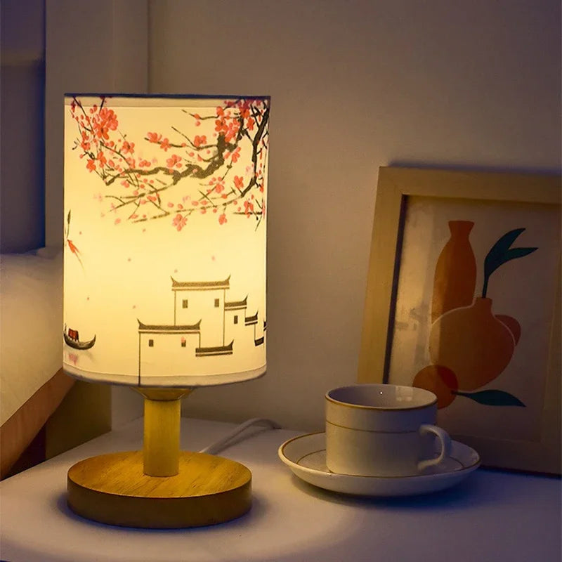 Elegante LED-Tischlampe im asiatischen Stil | Dimmbar | Warmweißes Licht
