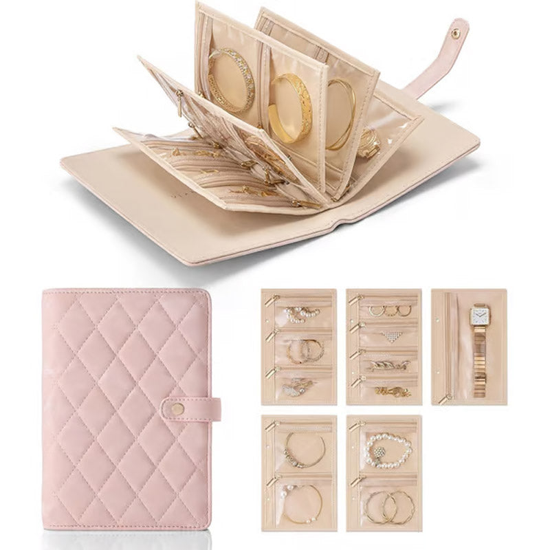 Eleganter Schmuckorganizer mit Fächern – Ideal für Reisen