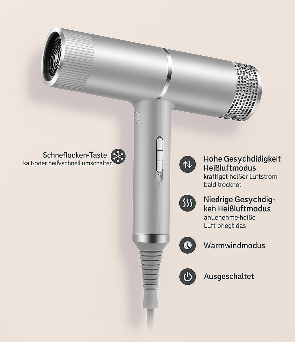 Schneller und schonender Haartrockner für perfektes Styling