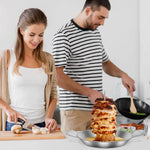 Stainless Steel Vertical Rotisserie Skewer | Perfect Meat Holder with Drip Tray | Set of 3 Skewers (20–30 cm)