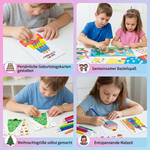Set für kreative Farbmalerei mit Regenbogenfarben
