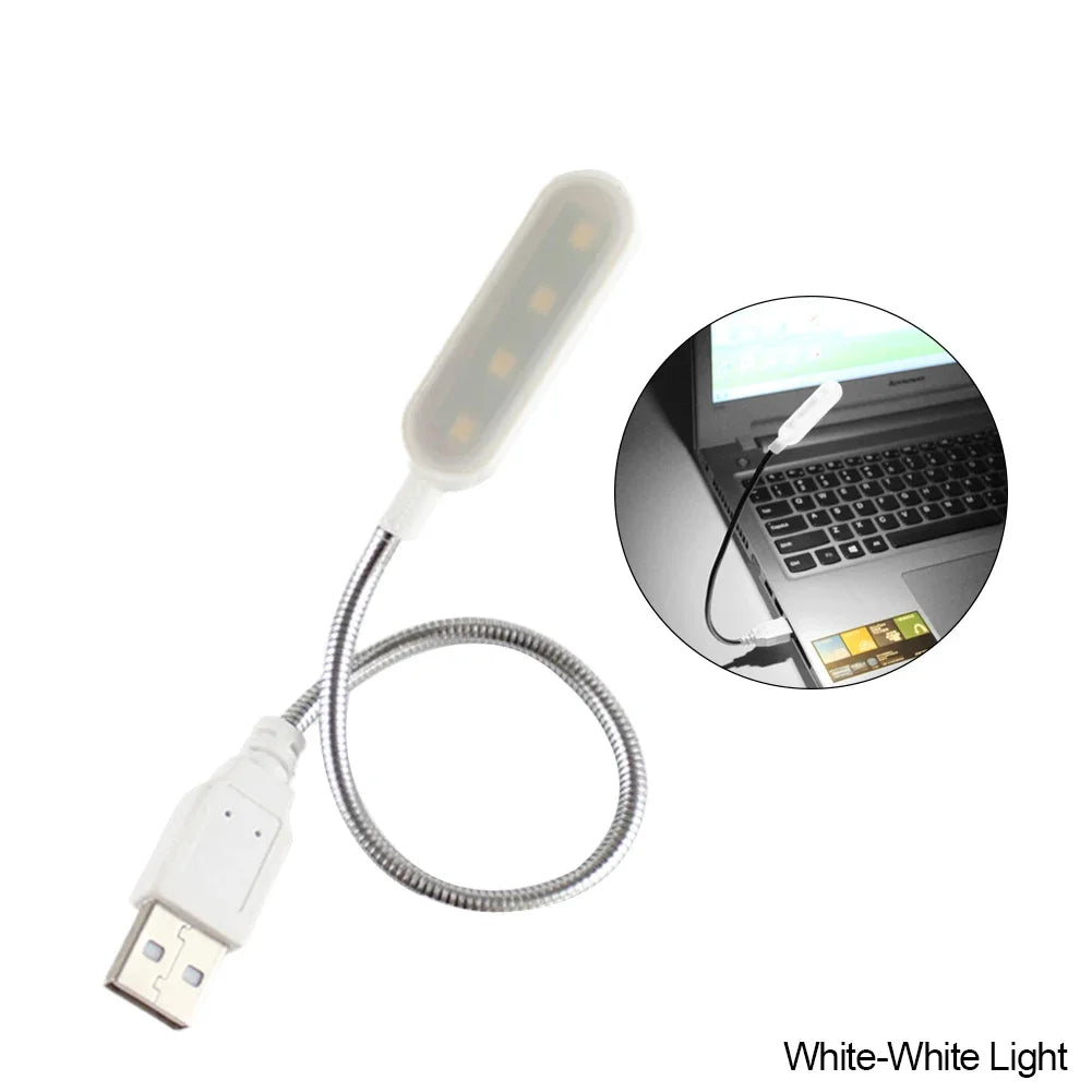 LumiFlex USB LED Reading Lamp | Rechargeable & Energy-Saving | Flexible Gooseneck | Warm White & Cool White | Ideal for Laptop, PC & Power Bank