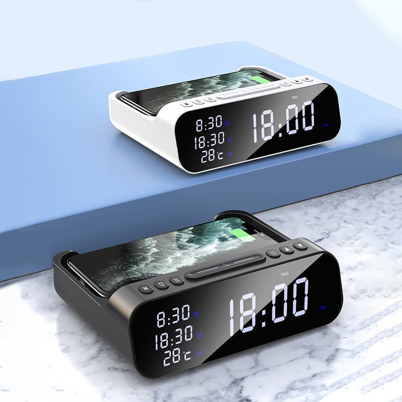 Digitaler Wecker mit kabellosem Laden und großem Display