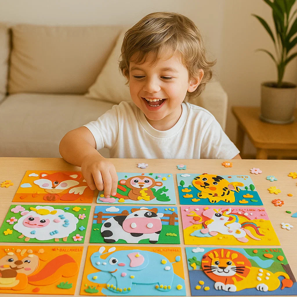 Bastelset mit kreativen Stickern für Kinder