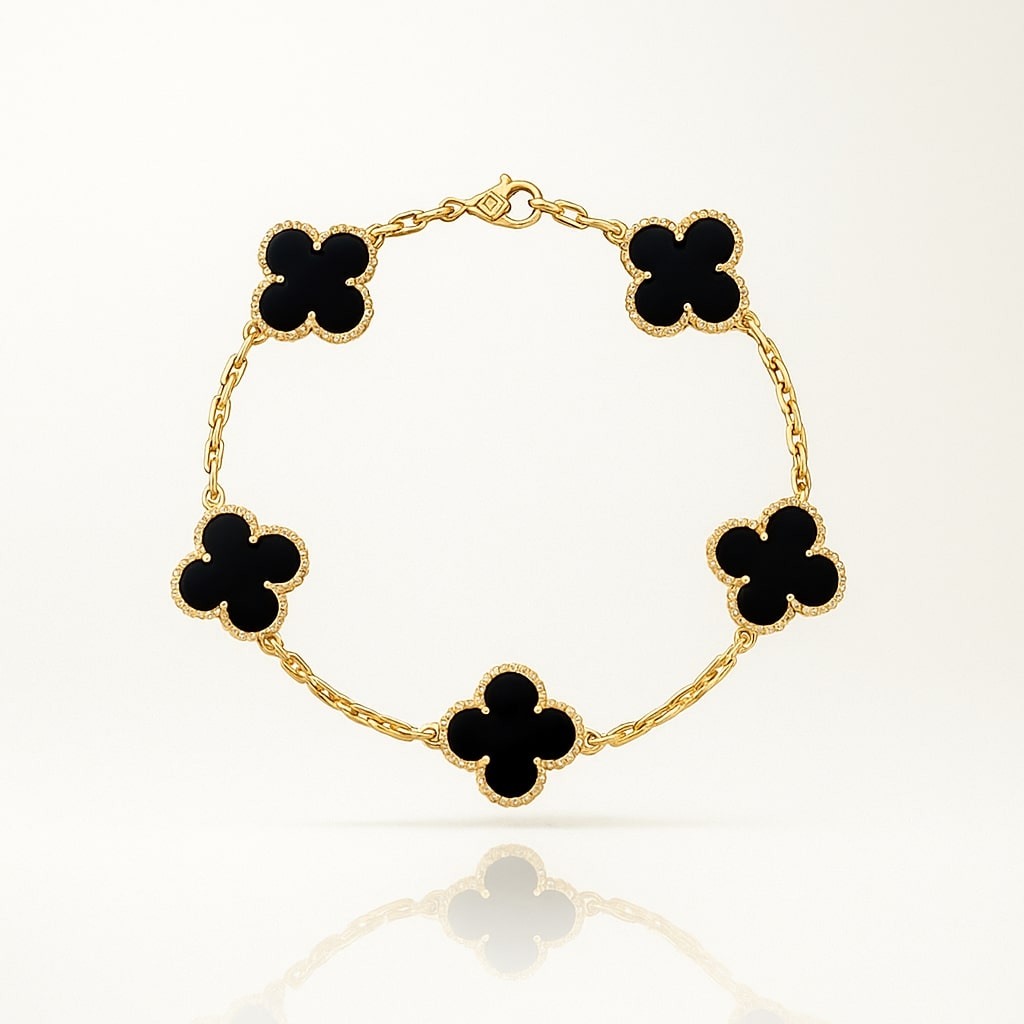 Elegantes Damenarmband in Gold und Schwarz – Stilvoller Schmuck