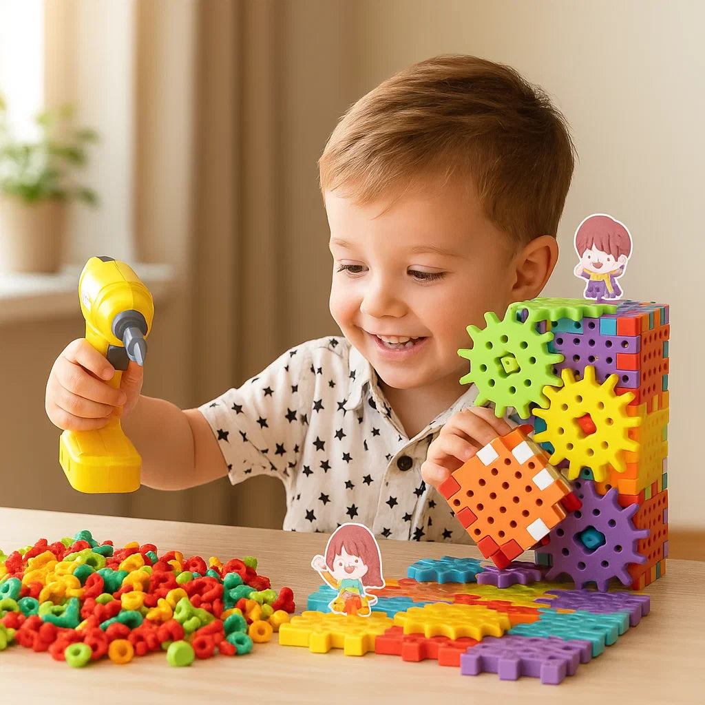 3D Zahnradspiel und Puzzle-Steine nach Montessori-Methode