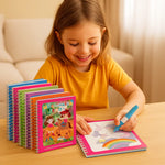 Selbstlösliches Wasser-Malbuch-Set für Kinder mit Pinsel (6 Stück)