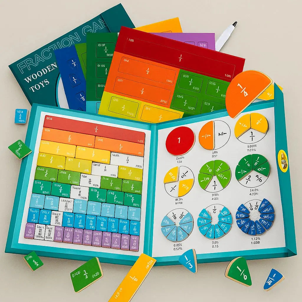 Magnetisches Bruch-Lernset: Mathematikspielzeug für Kinder ab 6 Jahren
