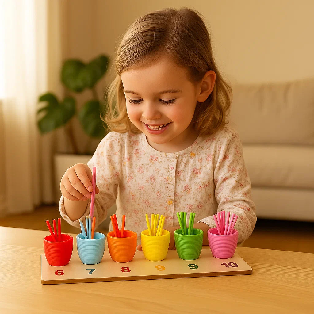 Lernset für Kinder mit Zahlen und Farben – Mathematische Spiele