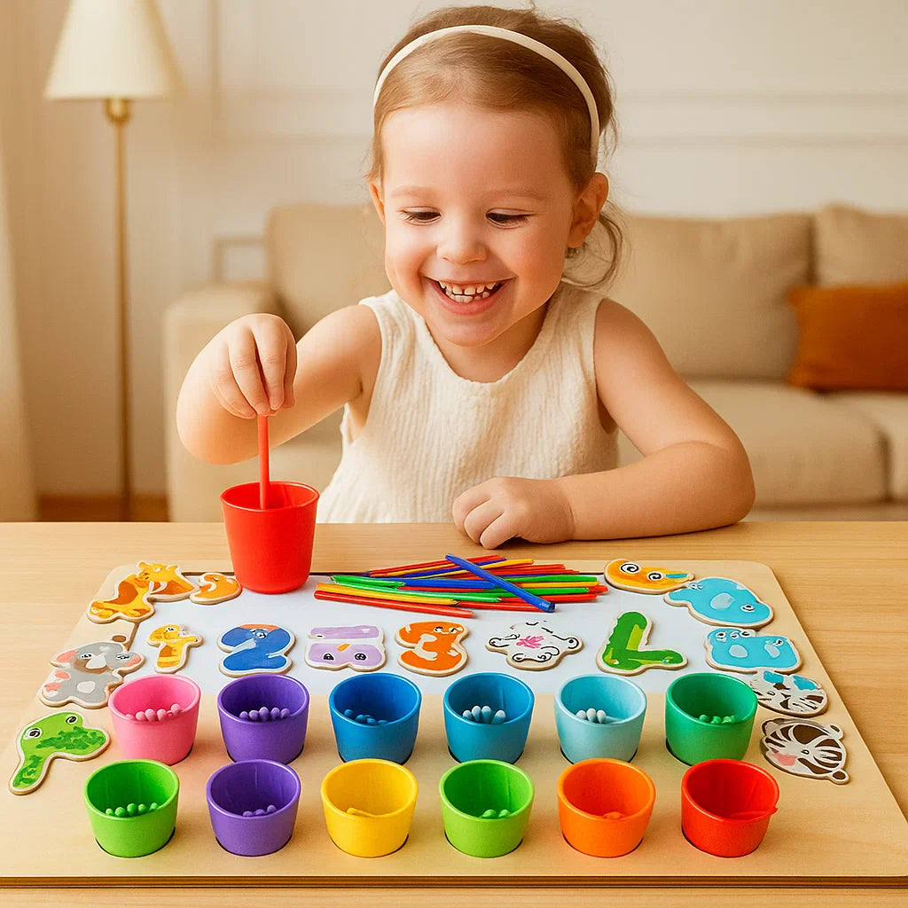 Lernset für Kinder mit Zahlen und Farben – Mathematische Spiele