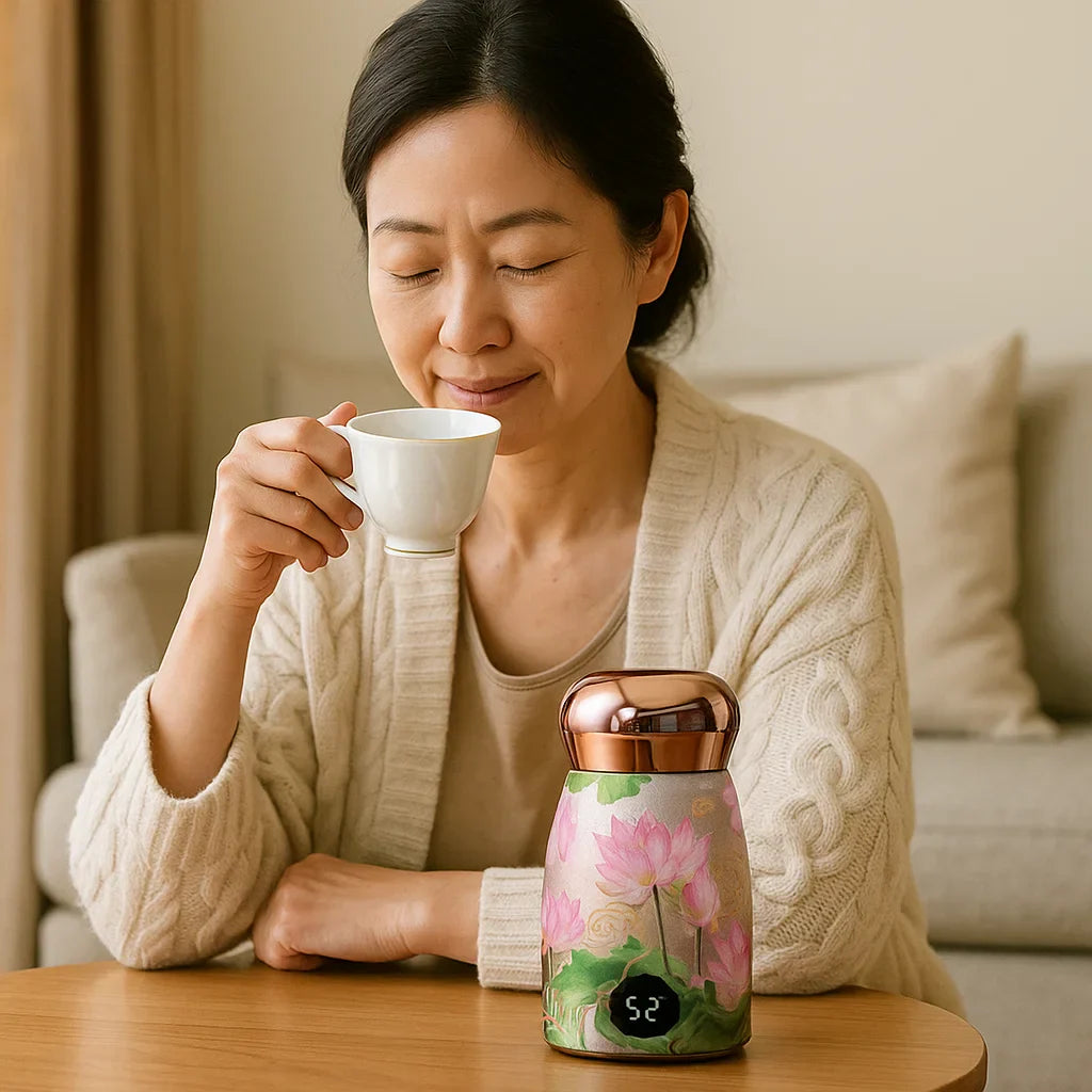 Elegant thermal mug with intelligent temperature control