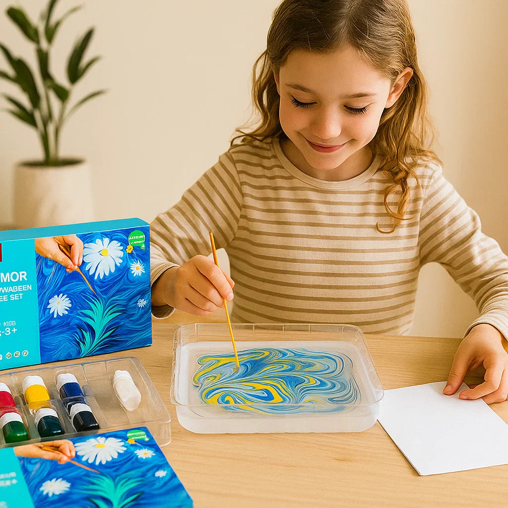 Wasserfarben Set für kreative Marmorierungen