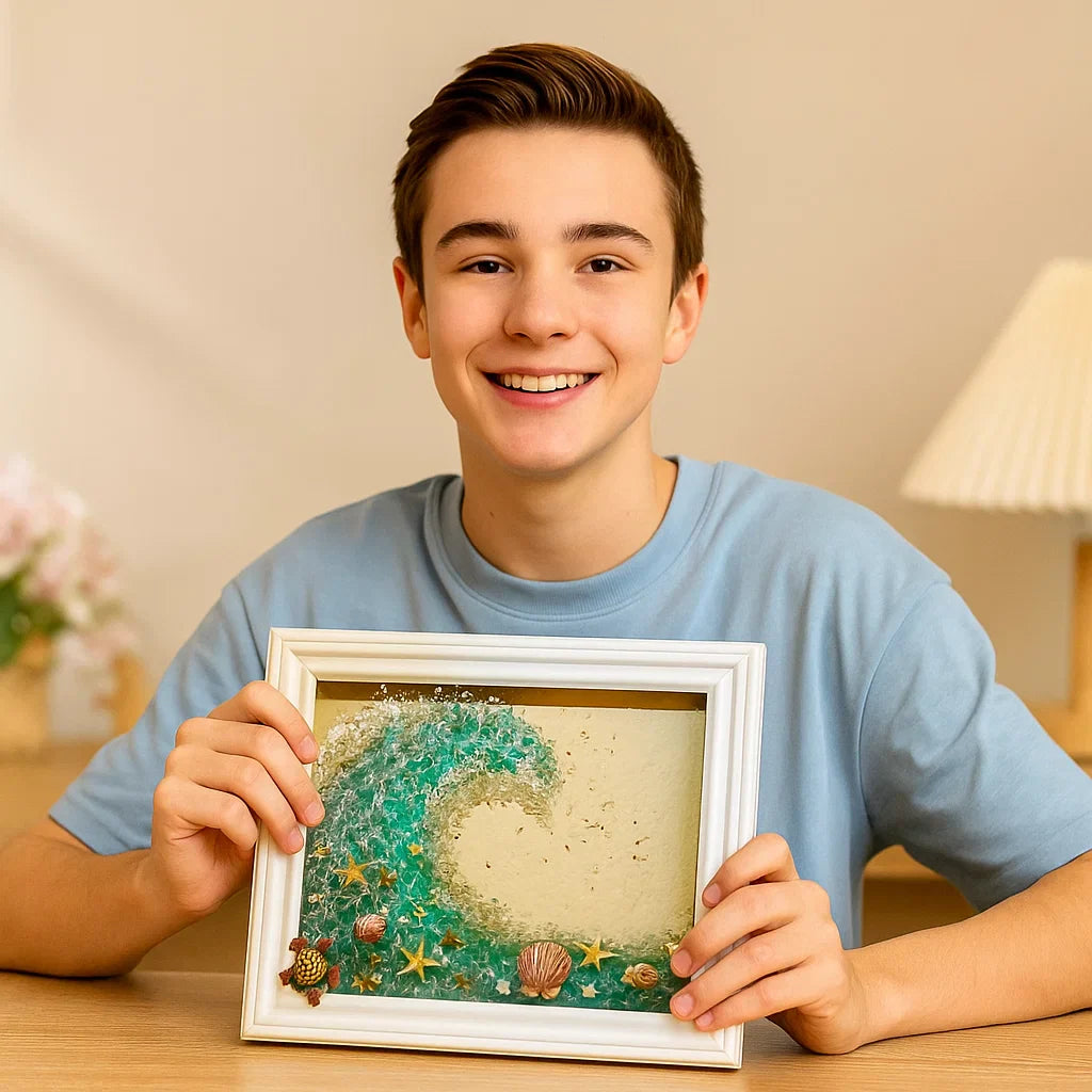Set für selbstgemachte Kunst aus Meer-Glas