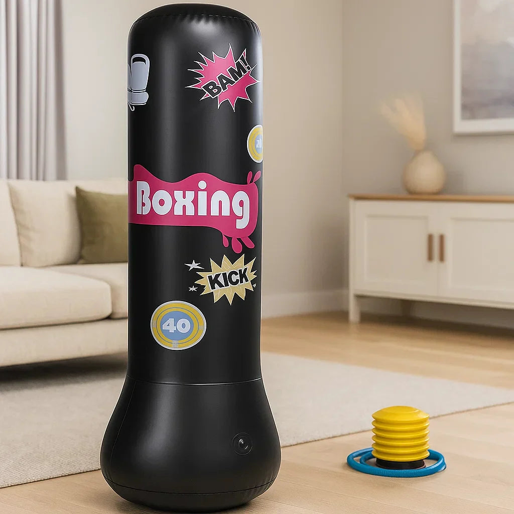 Aufblasbarer Kinder-Boxsack mit Handschuhen – Sicheres Training