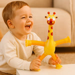 Babyspielzeug mit Saugnapf – Giraffe für sensorische Stimulation