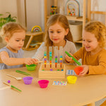 Spiel- und Lernset mit Reagenzgläsern für Farben und Zahlen nach Montessori