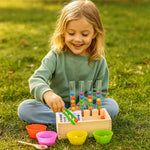 Spiel- und Lernset mit Reagenzgläsern für Farben und Zahlen nach Montessori
