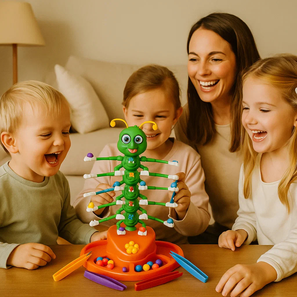 Familien Geschicklichkeitsspiel mit tanzender Raupe