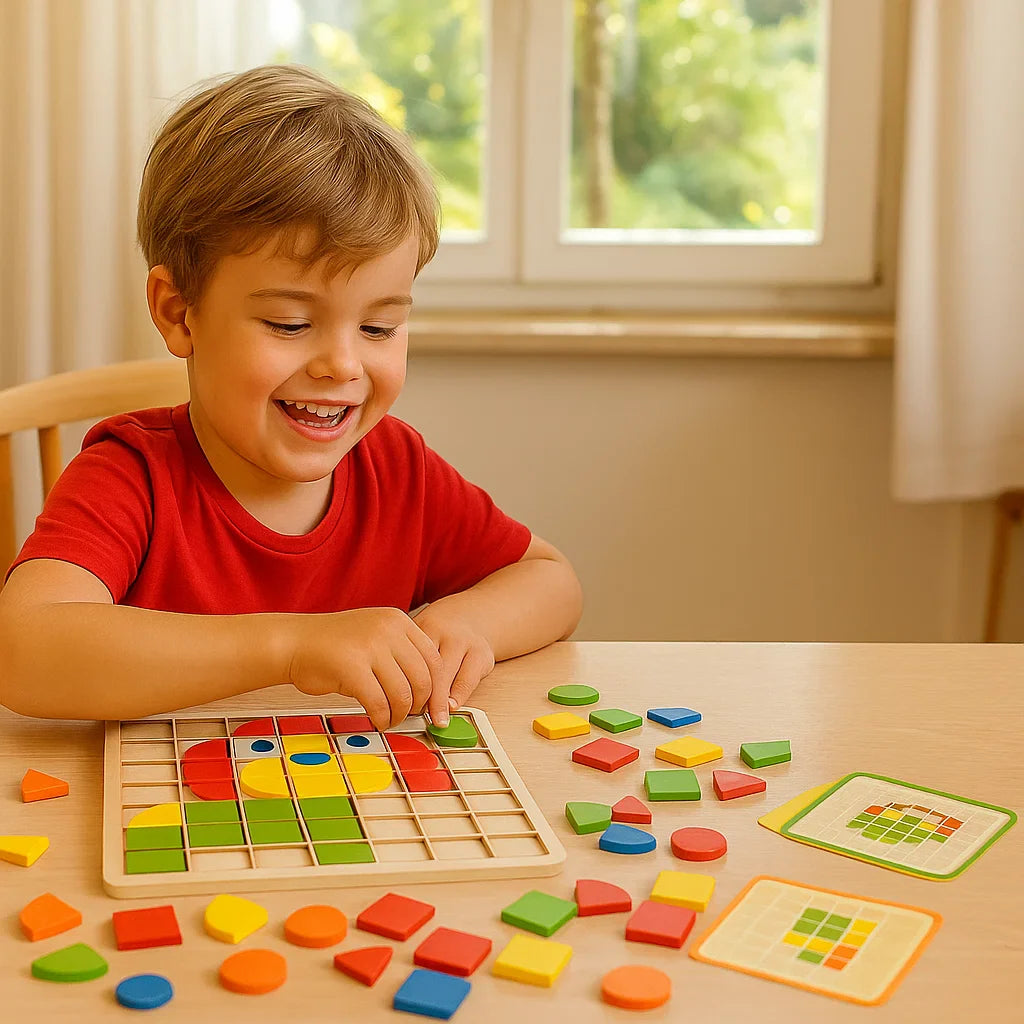 Farben und Formen Puzzle – Montessori Mosaikspiel für Kinder