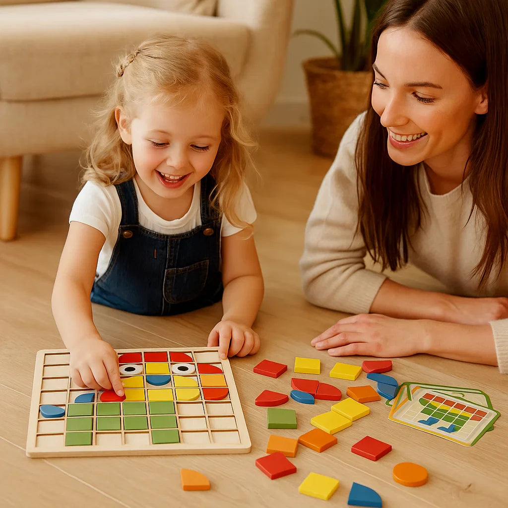 Farben und Formen Puzzle – Montessori Mosaikspiel für Kinder