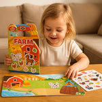 Wiederverwendbare Stickerbücher im Montessori-Stil mit Themenvielfalt