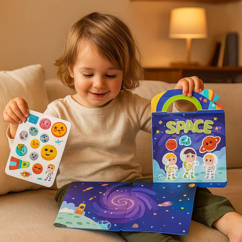Wiederverwendbare Stickerbücher im Montessori-Stil mit Themenvielfalt