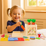 Montessori Lernspiel Würfel aus Holz mit 6 in 1 Formen und Figuren