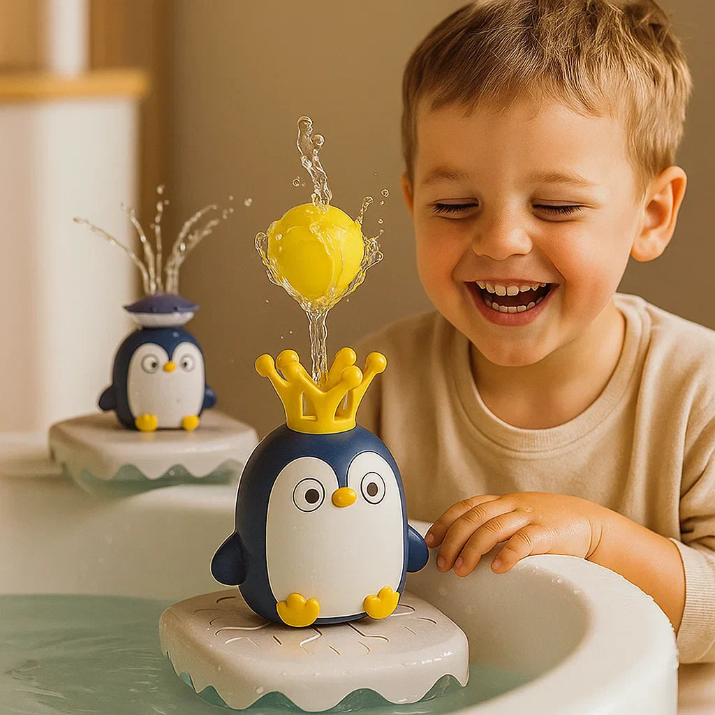 Spritzendes Bade-Spielzeug in Pinguin-Form