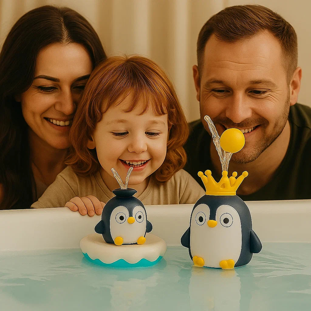 Spritzendes Bade-Spielzeug in Pinguin-Form